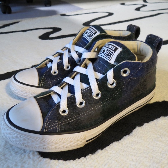 Converse Gray and Green High-Top Sneakers - Picture 1 of 9